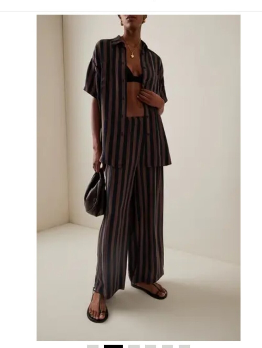 Left On Friday Black and Brown Vertical Stripe Wide Leg Pants